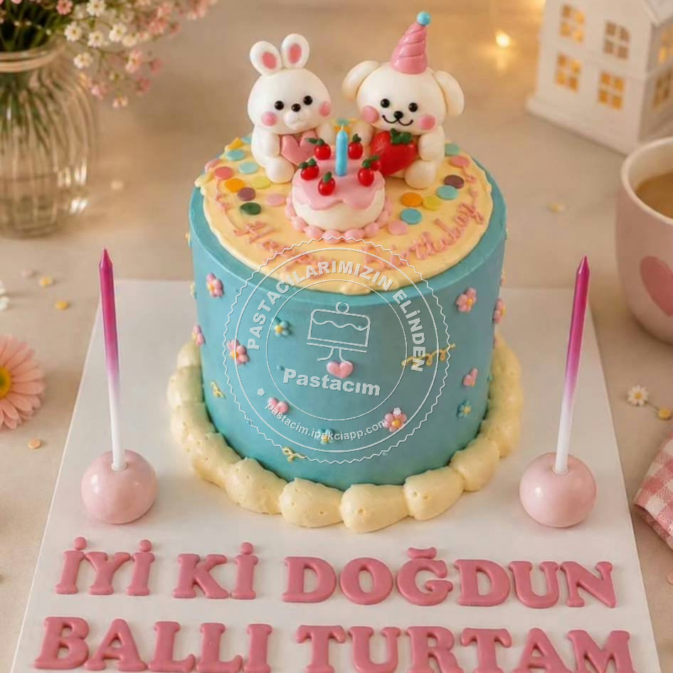 Eğlenceli Doğum Günü Pastası — eğlenceli pasta, tavşan pasta, butik pasta